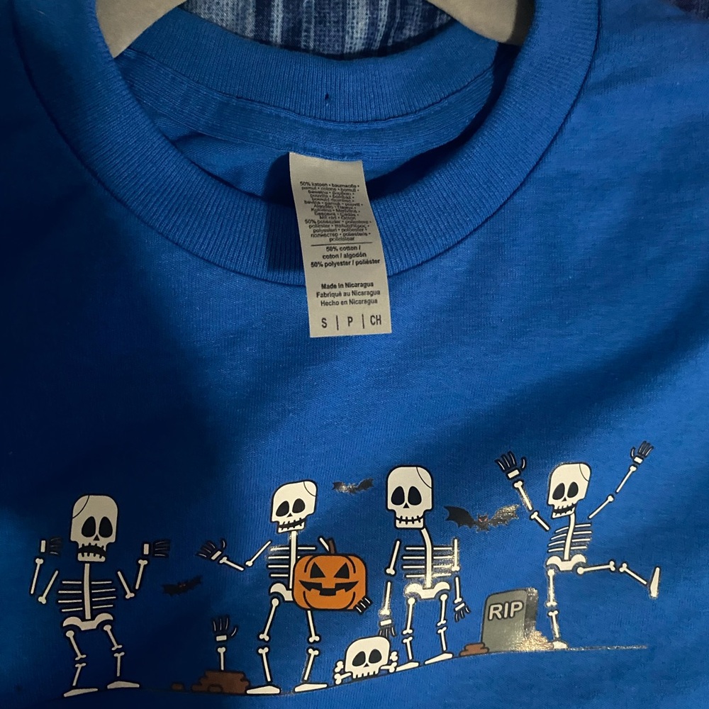 Blue Skeleton Dance Kids Tee